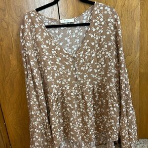A Beautiful Soul Brown Floral Blouse